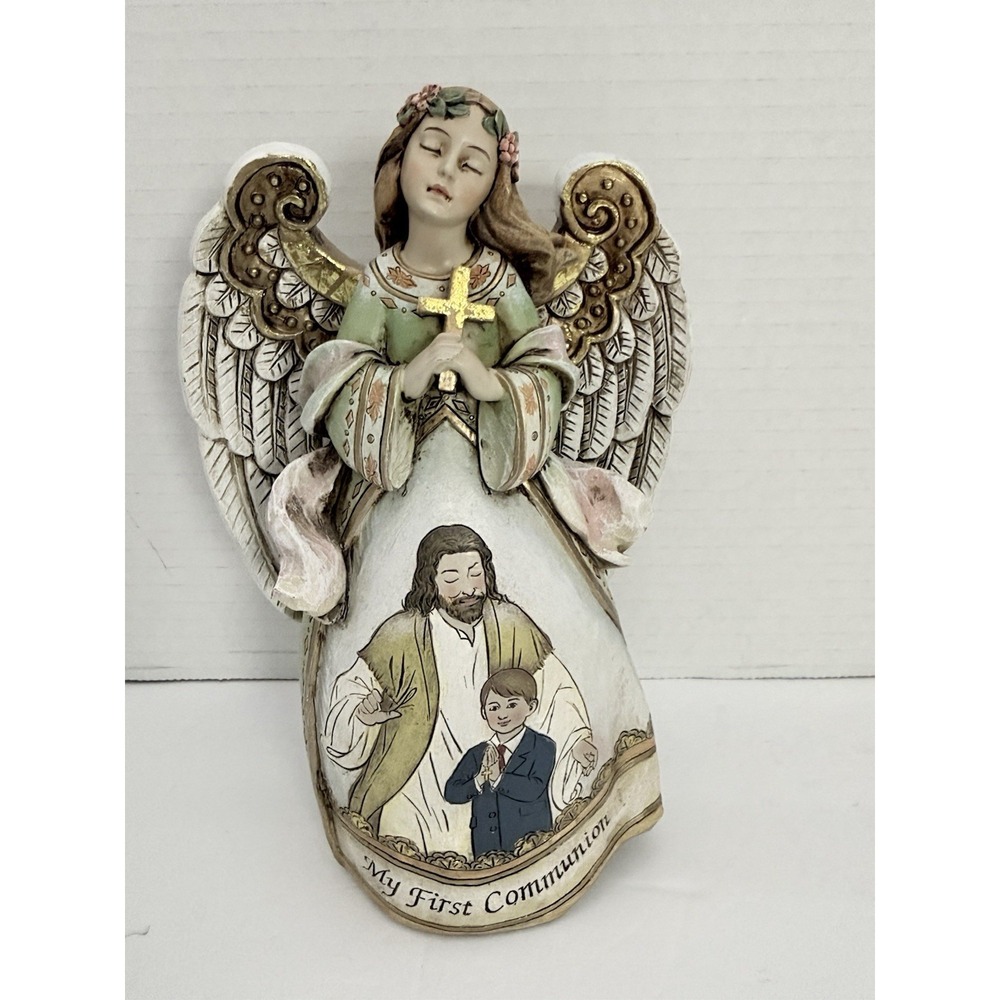 Jim Shore Heartwood Creek Angel Figurine 7.5" My First Communion BOY  Jesus RET. - Picture 7 of 9